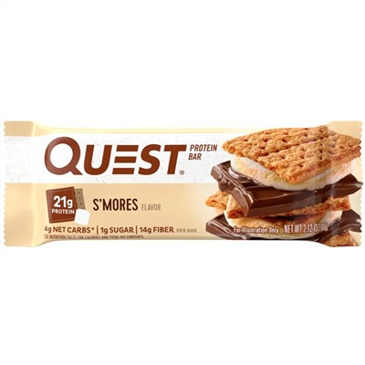 Quest Nutrition, Протеиновый батончик «Печенье с зефиром», 12 батончиков, 60 г (2,12 унции) каждый