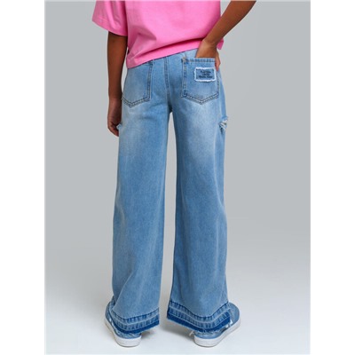 Брюки текстильные джинсовые для девочек