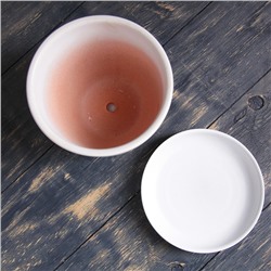 Горшок для цветов «Одуванчик», 1 л, d=15 см, h=13 см, керамика, с поддоном, белый