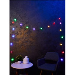 Гирлянда «Нить» 5 м с насадками «Бабочки малые», IP20, прозрачная нить, 20 LED, свечение мульти (RG/RB), мигание, 220 В