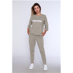 Спортивный костюм с брюками и кофтой 359 (Темно-бежевый)