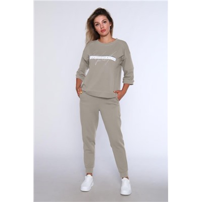 Спортивный костюм с брюками и кофтой 359 (Темно-бежевый)