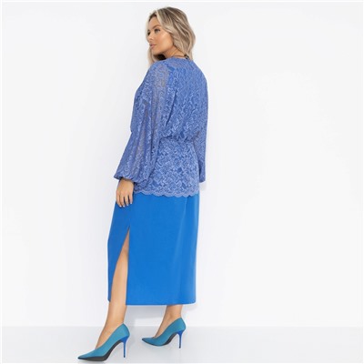 Двойка с кружевным кардиганом, Цвет нежности (blue, 2 в 1)