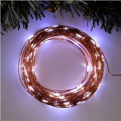 УЦЕНКА Гирлянда «Нить», 20 м, IP20, 200 LED, 12 В, медная нить, свечение белое