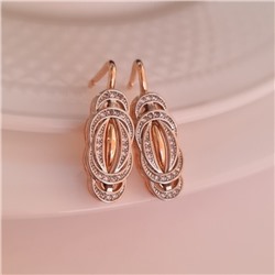 Серьги завиток ювелирная бижутерия коллекция "Дубай", покрытие позолота, вставка: фианиты, цвет: прозрачный, арт.213.612