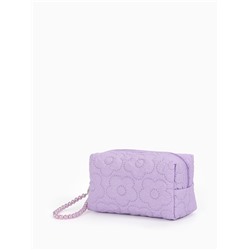 Косметичка женская «Цветочек», ручка из бусин, сиреневая