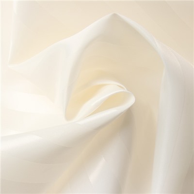 Штора в ванную в полоску «Этель», 180×200 см, молочная