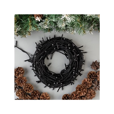 Гирлянда «Нить» 20 м, IP44, тёмная нить, 200 LED, свечение синее, 8 режимов, 220 В