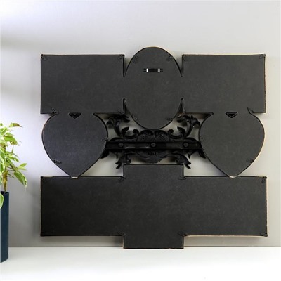 Фоторамка - коллаж на 8 фото 10×10, 10×15 см «Эмблема», пластик, мультирамка, золото, 43×48×2 см