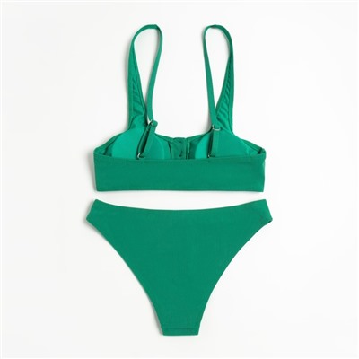 Купальник раздельный на пуговицах женский MINAKU, размер 48, зелёный