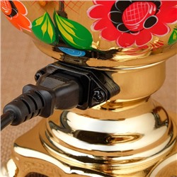 Набор посуды «Цветы на золотом», 3 предмета: самовар 3 л, заварочный чайник 0.7 л, поднос