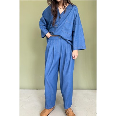 Брюки-бананы  DENIM086/01/Синий