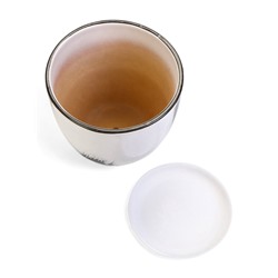 Горшок для цветов «Штрих», 2.5 л, d=19 см, h=17 см, с поддоном, керамика, белый