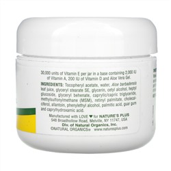 Nature's Plus, крем с витамином E, 30 000 МЕ, 63 г (2.2 унции)