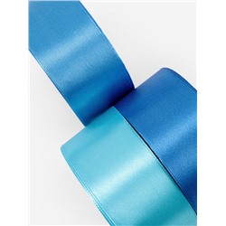 Атласная лента, набор 3 шт., 40 мм, 23±1 м, голубая, синяя
