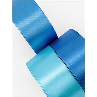 Атласная лента, набор 3 шт., 40 мм, 23±1 м, голубая, синяя