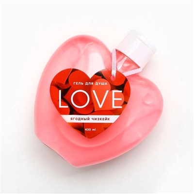 Гель для душа Love, 430 мл, аромат ягодного чизкейка, Чистое счастье