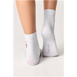 Классические Conte-kids TIP-TOP Однотонные хлопковые носки с вышивкой