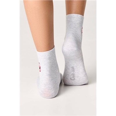 Классические Conte-kids TIP-TOP Однотонные хлопковые носки с вышивкой