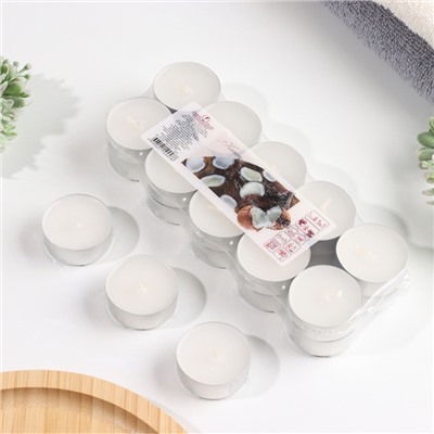 Набор свечей ароматических чайных «Кокос», 3.8×1.6 см, 3.5 ч, 12 г, 20 шт. в термоусадке