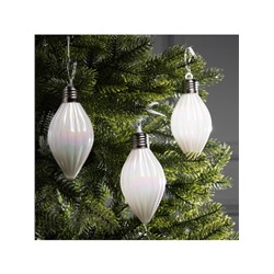Набор ёлочных шаров «Снежное сияние», 3 шт., d=8 см, 3 LED, от батареек AG13×9, свечение тёплое белое