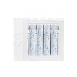 Manita Professional Фреза алмазная пламя острое для аппаратного маникюра 856.104.243.080.023 ФАП-2.3-8М, красная насечка, ø 2,3 мм, 5 шт. KRISTALLER, 1231185