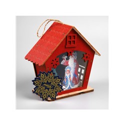 Подвеска световая «Дед Мороз и Снегурочка», 16×7×15.5 см, 1 LED, от батареек AG10×3, свечение тёплое белое