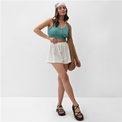 Топ укороченный женский MIST Muslin, размер L, бирюзовый