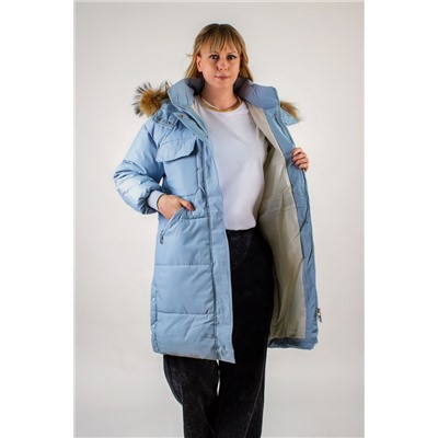 Удлиненная парка с капюшоном, арт 618,