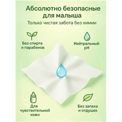 Влажные мини-салфетки для мам и малышей, панда зеленые 64 шт