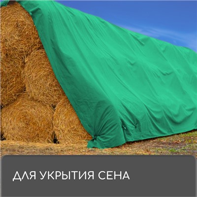 Тент защитный, 6×3 м, плотность 120 г/м², УФ, люверсы шаг 1 м, зелёный/серебристый