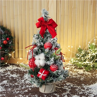 Искусственная ёлка настольная «Сюрприз в мешочке» 41×22 см, красный