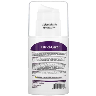 Life-flo, Estriol-Care с эстриолом USP, 60 мл (2 жидк. унции)
