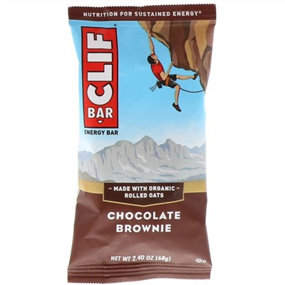 Clif Bar, Энергетический батончик, Шоколадный брауни, 12 батончиков, 2,40 унц. (68 г) каждый