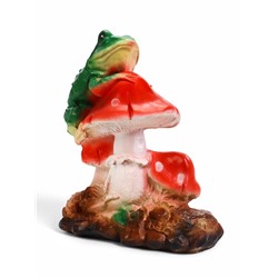 Садовая фигура из гипса «Лягушка на мухоморе» малая, 27 см