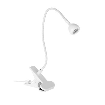 Лампа для маникюра, LED, на прищепке, 1 диод, 3 Вт, USB, белая