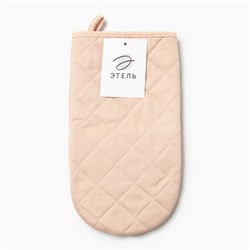 Варежка-прихватка «Этель» Kitchen, бежевая, 15×28 см, саржа, 100% хлопок