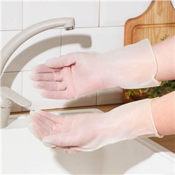 Перчатки хозяйственные Raccoon, ПВХ, 70 г, размер L, цвет белый