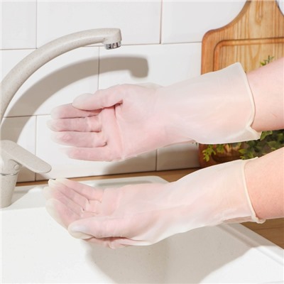 Перчатки хозяйственные Raccoon, ПВХ, 70 г, размер L, цвет белый