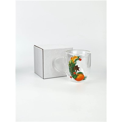 Кружка новогодняя с двойными стенками «Аромат праздника», 300 мл