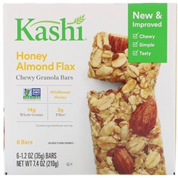 Kashi, Батончики Chewy Granola Bars, Honey Almond Flax, 6 батончиков, 35 г каждый