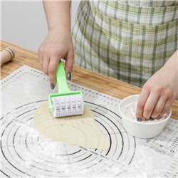 Валик для нарезки теста Доляна «Яркий», 17×8×4.5 см, фактурный, зелёный