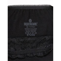 5940-02 Трусы для девочек с кружевом черные (BAYKAR)