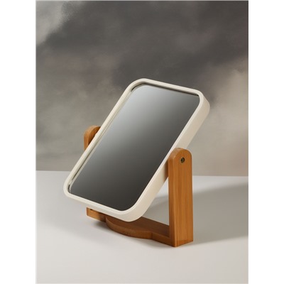 Зеркало настольное BAMBOO, зеркальная поверхность 12.5×17 см, коричневое