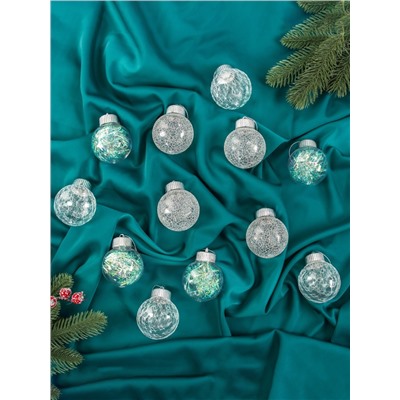 Ёлочные игрушки «Калейдоскоп», шары новогодние, d=6 см, набор 12 шт., МИКС