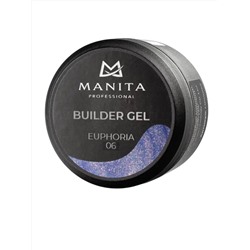 MANITA Гель моделирующий для ногтей с хлопьями юки / Builder Gel Euphoria №06, 15 мл 28105