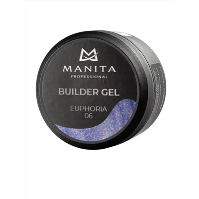MANITA Гель моделирующий для ногтей с хлопьями юки / Builder Gel Euphoria №06, 15 мл 28105