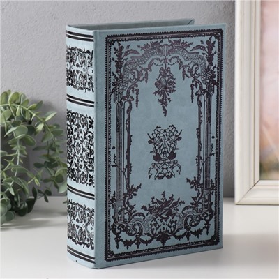 Шкатулка книга - сейф «Растительный узор», дерево и искусственная кожа, с замком, 27×18×7 см