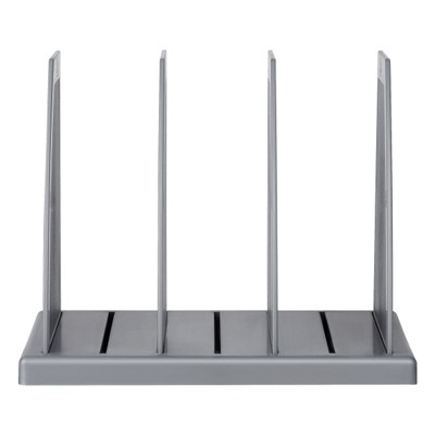 Подставка для журналов и бумаг сборная, 3 отделения, серая ПБ-30439 Стамм