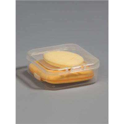 Спонжи для макияжа, в футляре, 2 шт., жёлтые